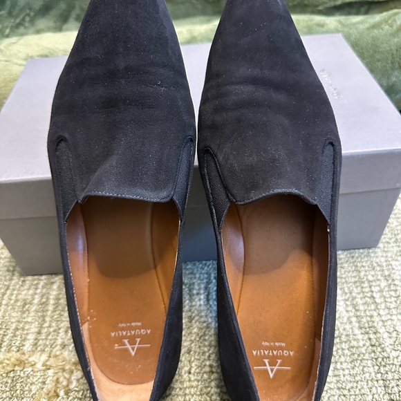 Aquatalia Women's Dark Suede Loafers - Picture 7 of 8